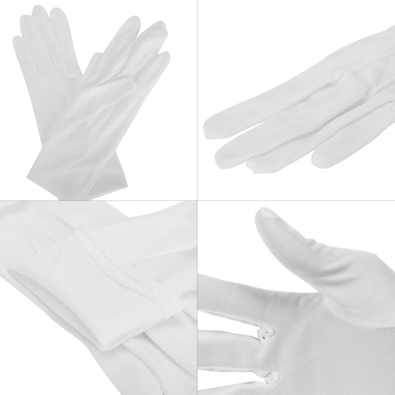 Senkary 3 Pairs White Cotton Gloves for Men Women  Parade Formal Costume Gloves for Tuxedo Server Jewelry Inspection Guard - Image 4